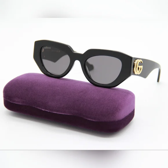 NEW GUCCI GG1421S 001 WOMEN BLACK SUNGLASSES GUCCI - Picture 2 of 15